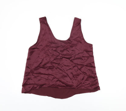 Womens UK Size L Zara Purple Basic T-Shirt