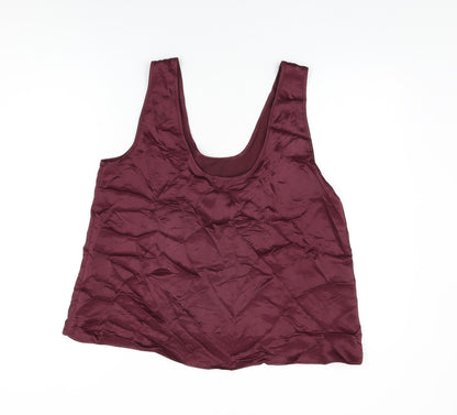 Womens UK Size L Zara Purple Basic T-Shirt