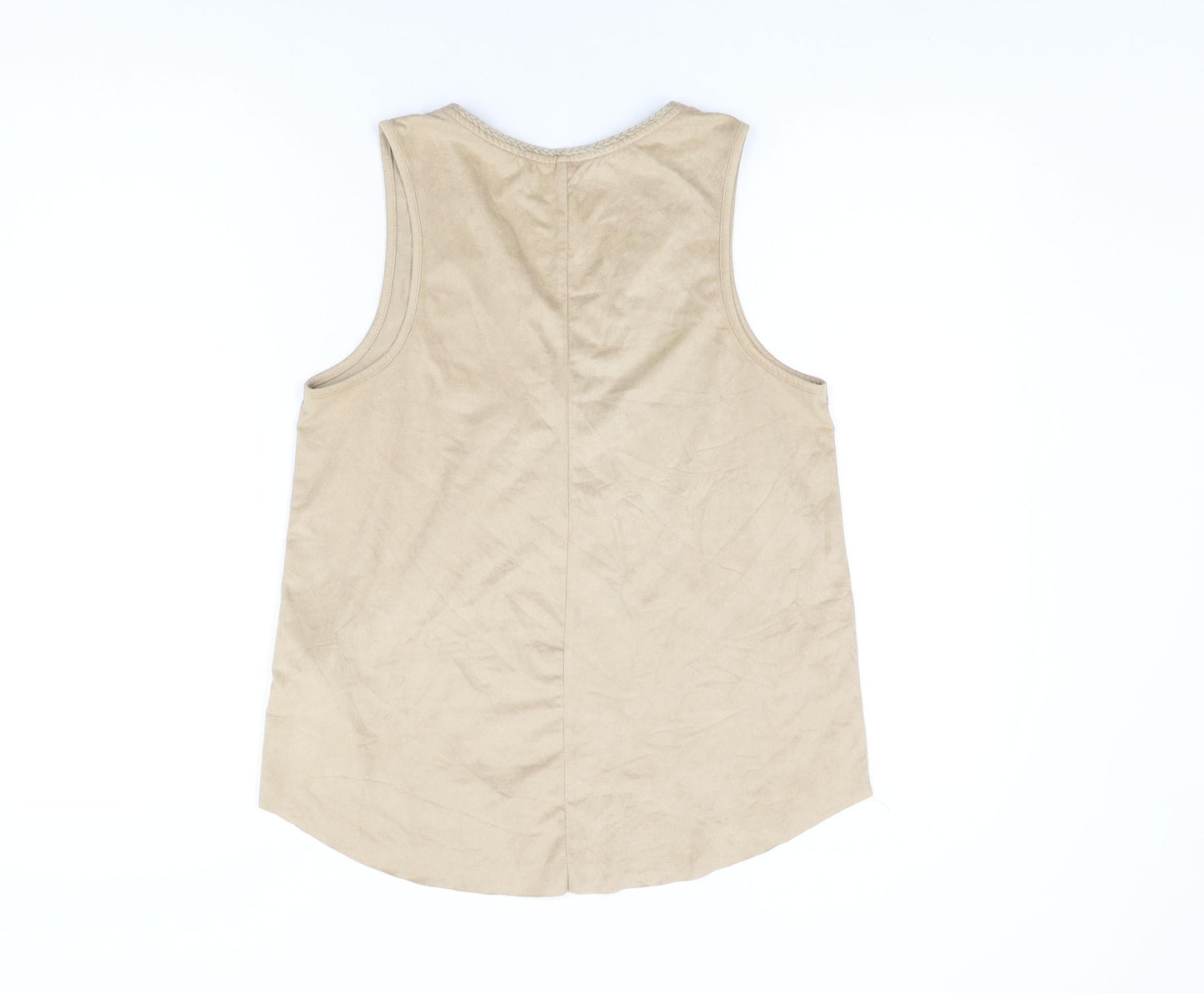 Womens UK Size S Stradivarius Beige Basic T-Shirt