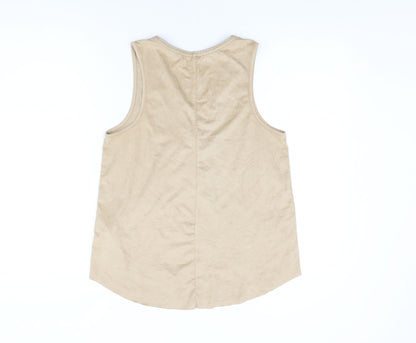 Womens UK Size S Stradivarius Beige Basic T-Shirt