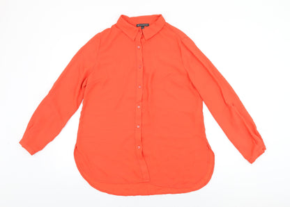 Womens UK Size S Adrianna Papell Red Basic Button-Up