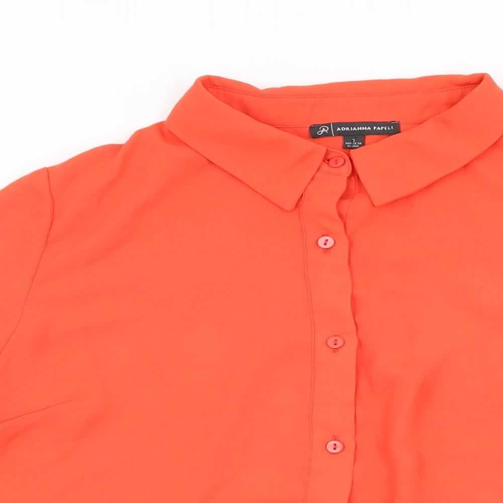 Womens UK Size S Adrianna Papell Red Basic Button-Up
