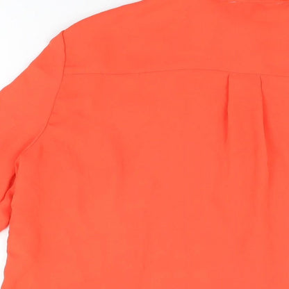 Womens UK Size S Adrianna Papell Red Basic Button-Up