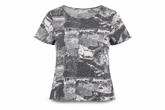 Womens UK Size XL Reflections Grey Basic T-Shirt