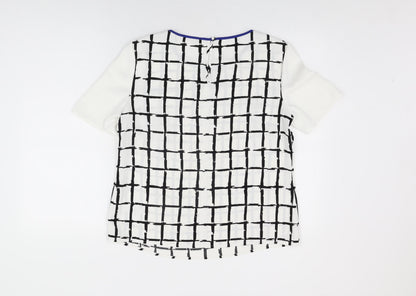 Womens UK Size 10 Planet White Basic Blouse