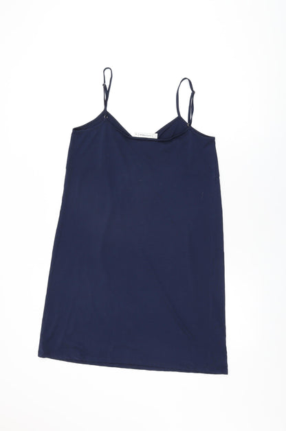 Cucumber Womens Blue Polyester Basic T-Shirt Size 10 V-Neck