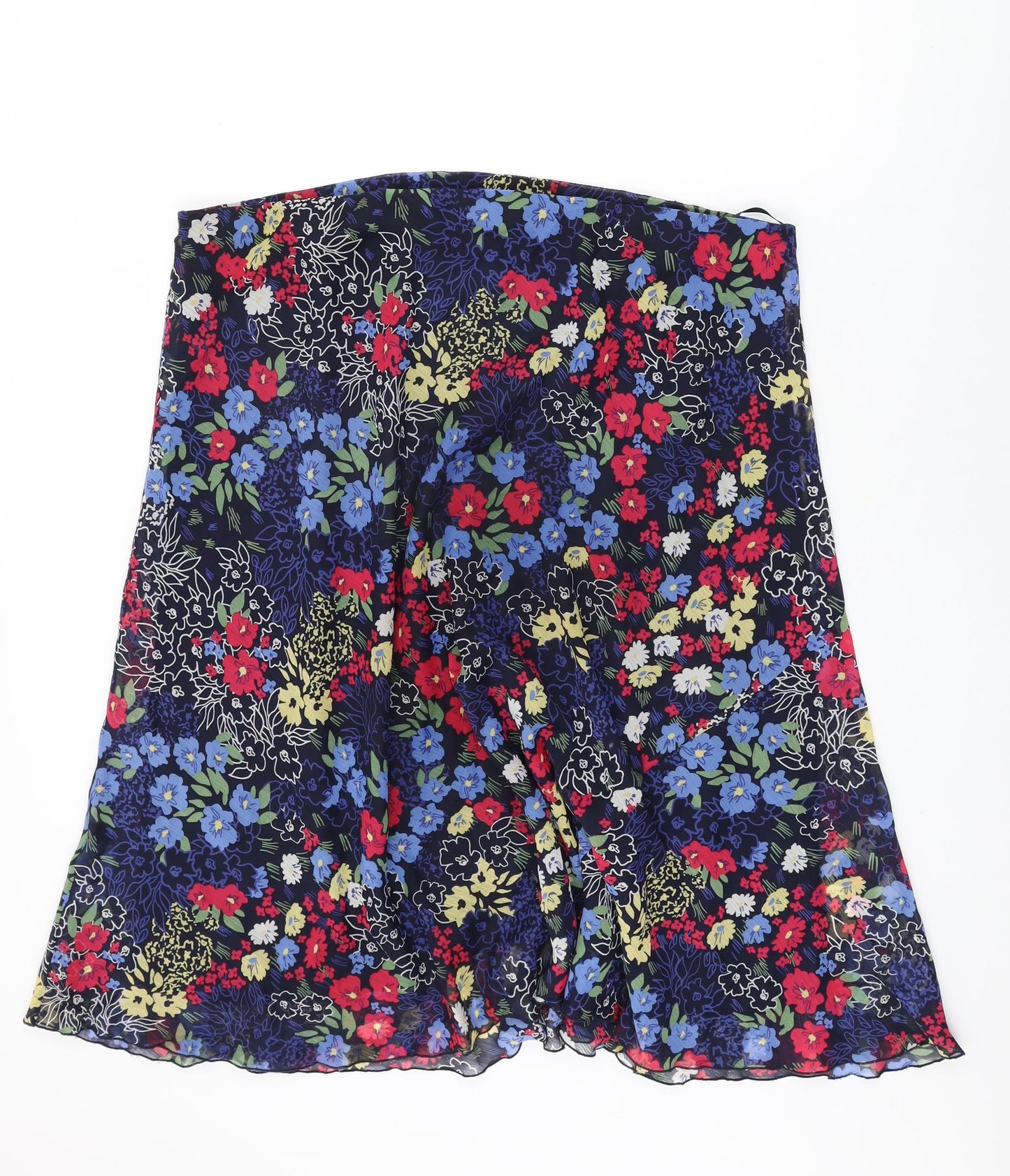 Isle Womens Blue Floral Polyester Swing Skirt Size 24