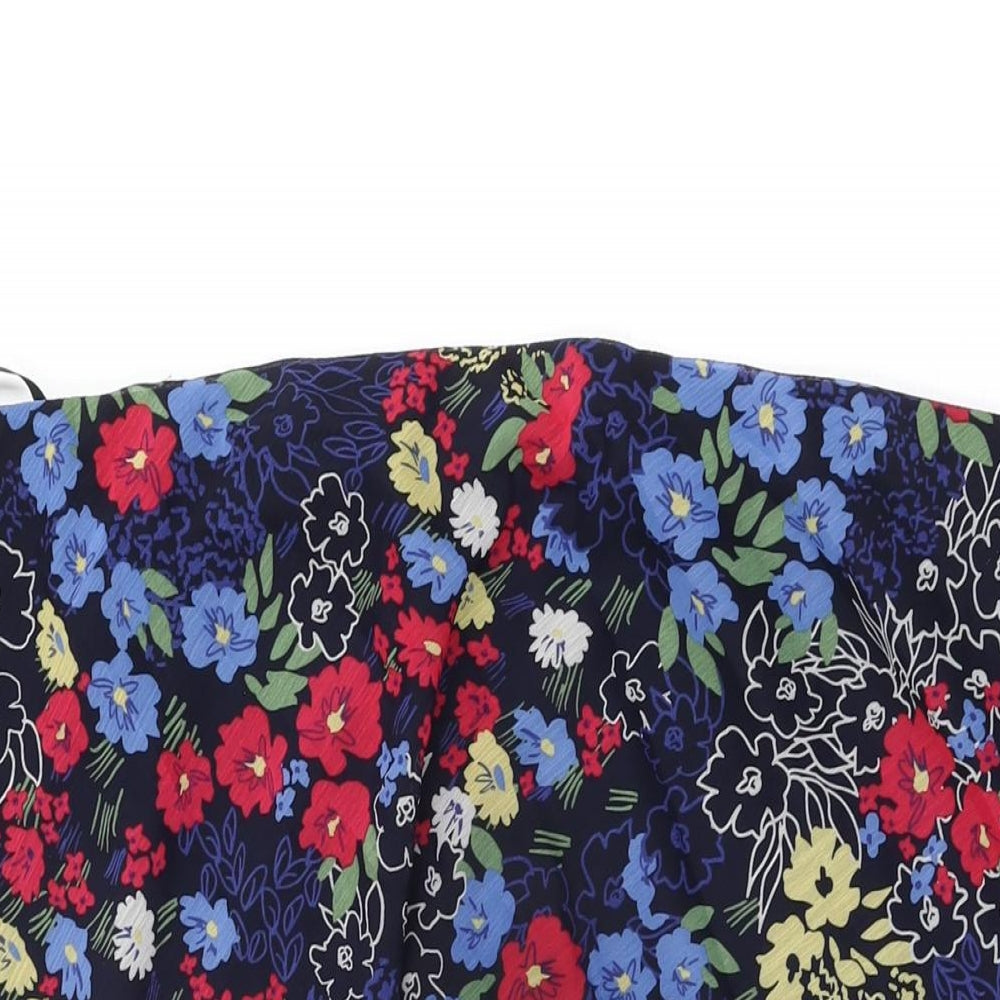 Isle Womens Blue Floral Polyester Swing Skirt Size 24