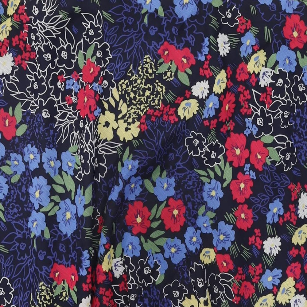 Isle Womens Blue Floral Polyester Swing Skirt Size 24