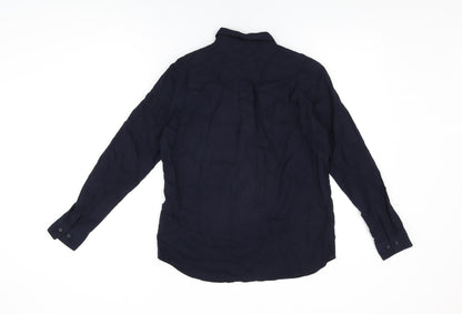 Womens UK Size XS Uniqlo Blue Basic Button-Up