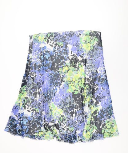 Isle Womens White Floral Polyester Swing Skirt Size 20