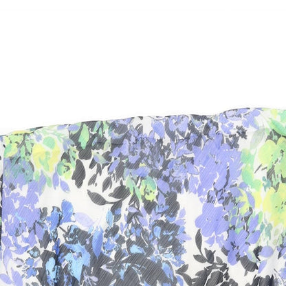 Isle Womens White Floral Polyester Swing Skirt Size 20