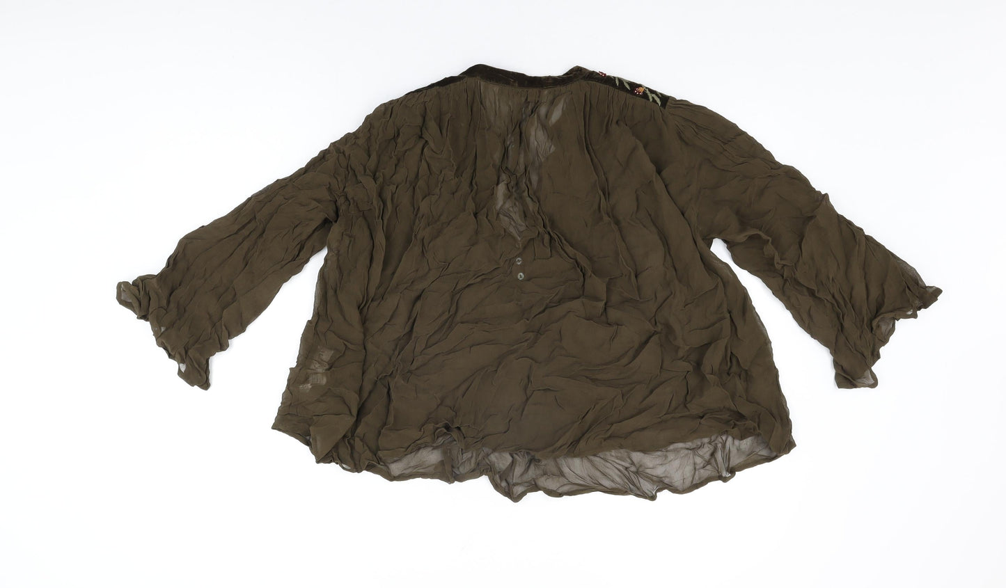 Womens UK Size M Zara Green Basic Blouse