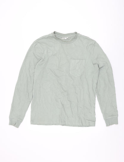 Kin Mens Green Cotton T-Shirt Size S Round Neck