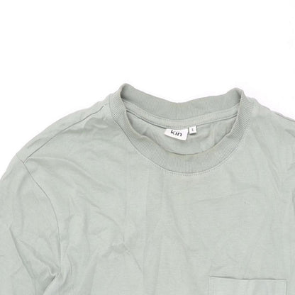 Kin Mens Green Cotton T-Shirt Size S Round Neck