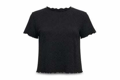 Next Womens Black Polyester Basic T-Shirt Size 16 Round Neck