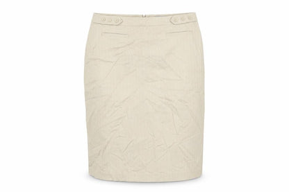 NAF NAF Womens Beige Striped Cotton Straight & Pencil Skirt Size 12 Zip