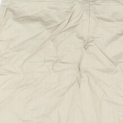 NAF NAF Womens Beige Striped Cotton Straight & Pencil Skirt Size 12 Zip
