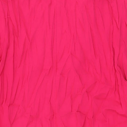 Monsoon Womens Pink Viscose Shift Size 18 Round Neck Zip