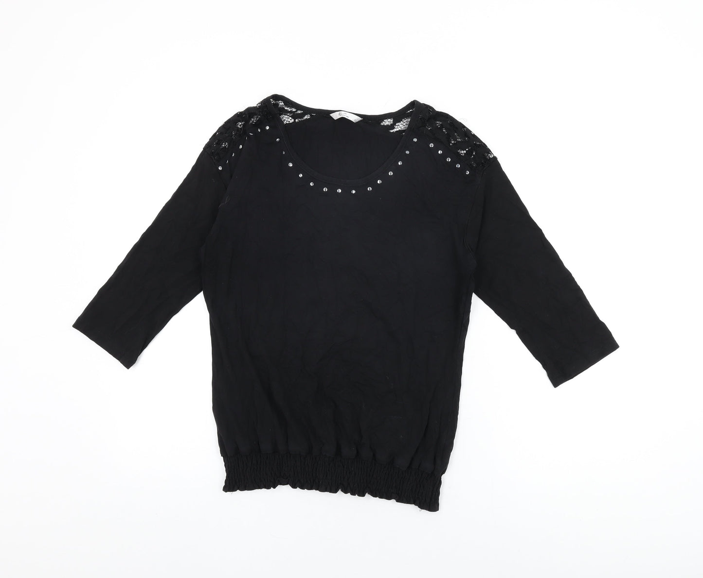 Womens UK Size S Klass Black Basic T-Shirt