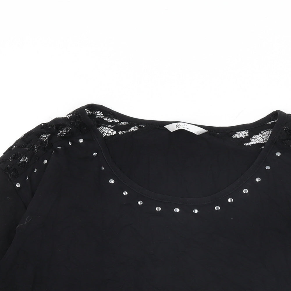 Womens UK Size S Klass Black Basic T-Shirt