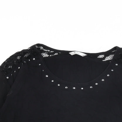 Womens UK Size S Klass Black Basic T-Shirt