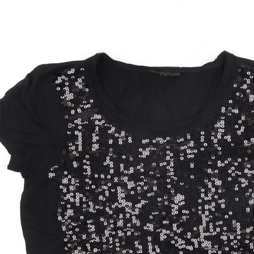 Womens UK Size 8 NEXT Black Basic T-Shirt