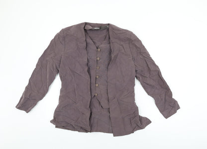Womens UK Size 12 C&A Grey Basic Button-Up