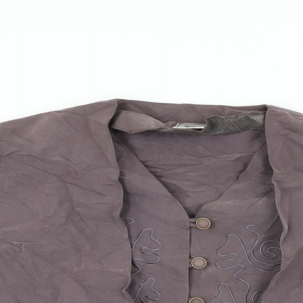 Womens UK Size 12 C&A Grey Basic Button-Up