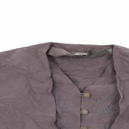Womens UK Size 12 C&A Grey Basic Button-Up