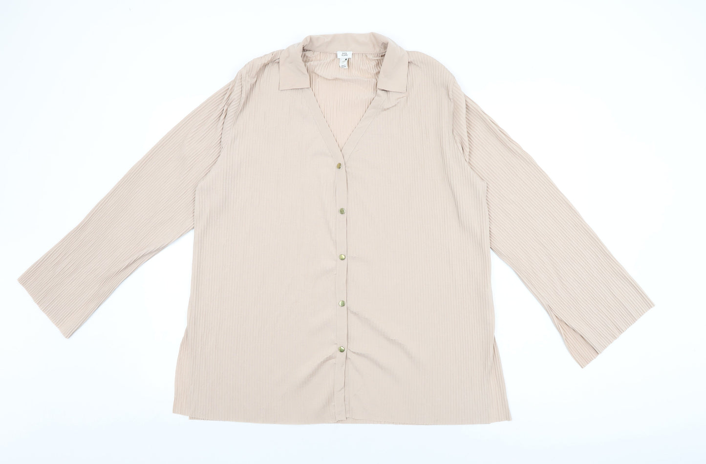 Womens UK Size 12 River Island Pink Basic Button-Up