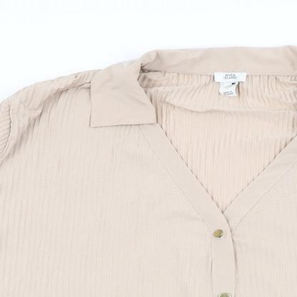 Womens UK Size 12 River Island Pink Basic Button-Up