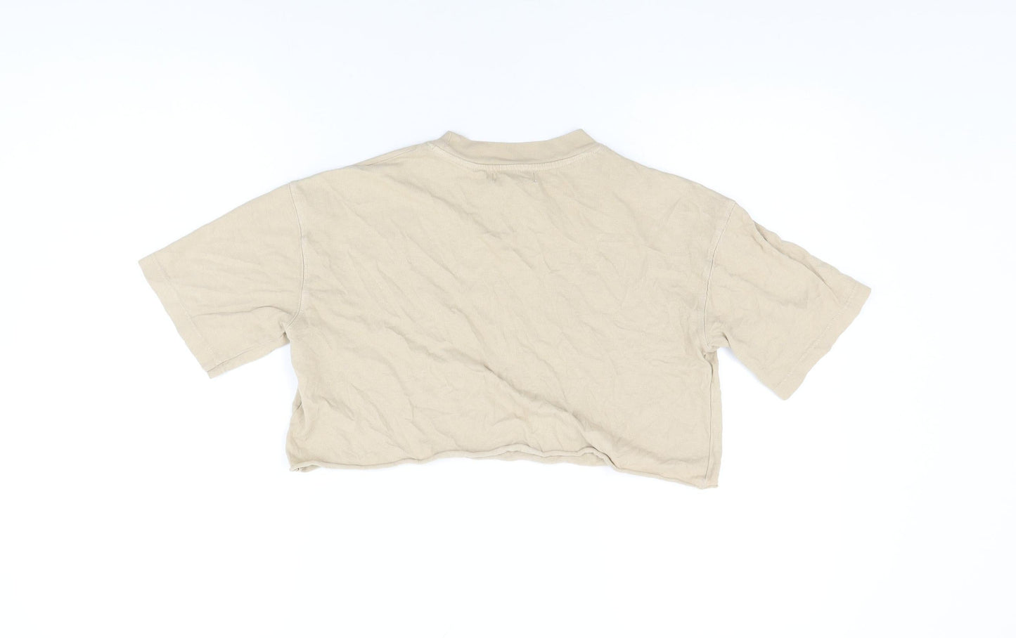 Womens UK Size 6 Topshop Beige Cropped T-Shirt