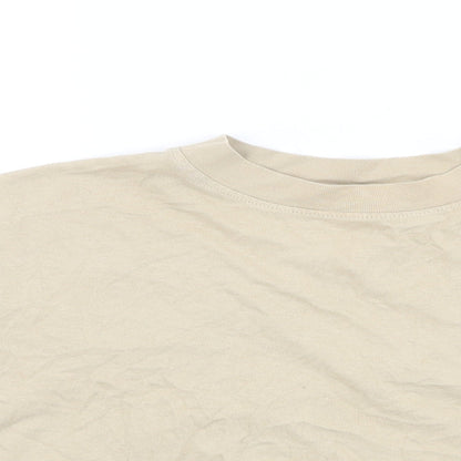 Womens UK Size 6 Topshop Beige Cropped T-Shirt