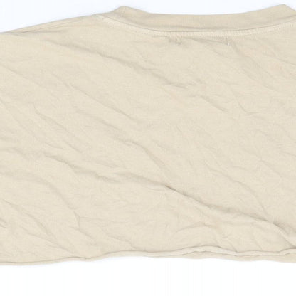 Womens UK Size 6 Topshop Beige Cropped T-Shirt