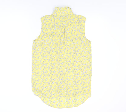 Womens UK Size 10 NEXT Yellow Basic Button-Up
