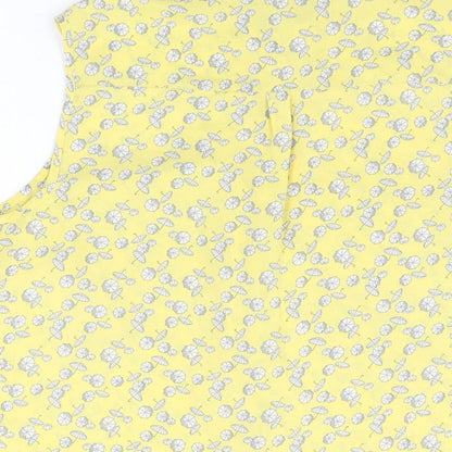 Womens UK Size 10 NEXT Yellow Basic Button-Up