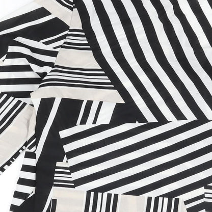 M&Co Womens Multicoloured Geometric Polyester Basic Blouse Size 10 V-Neck