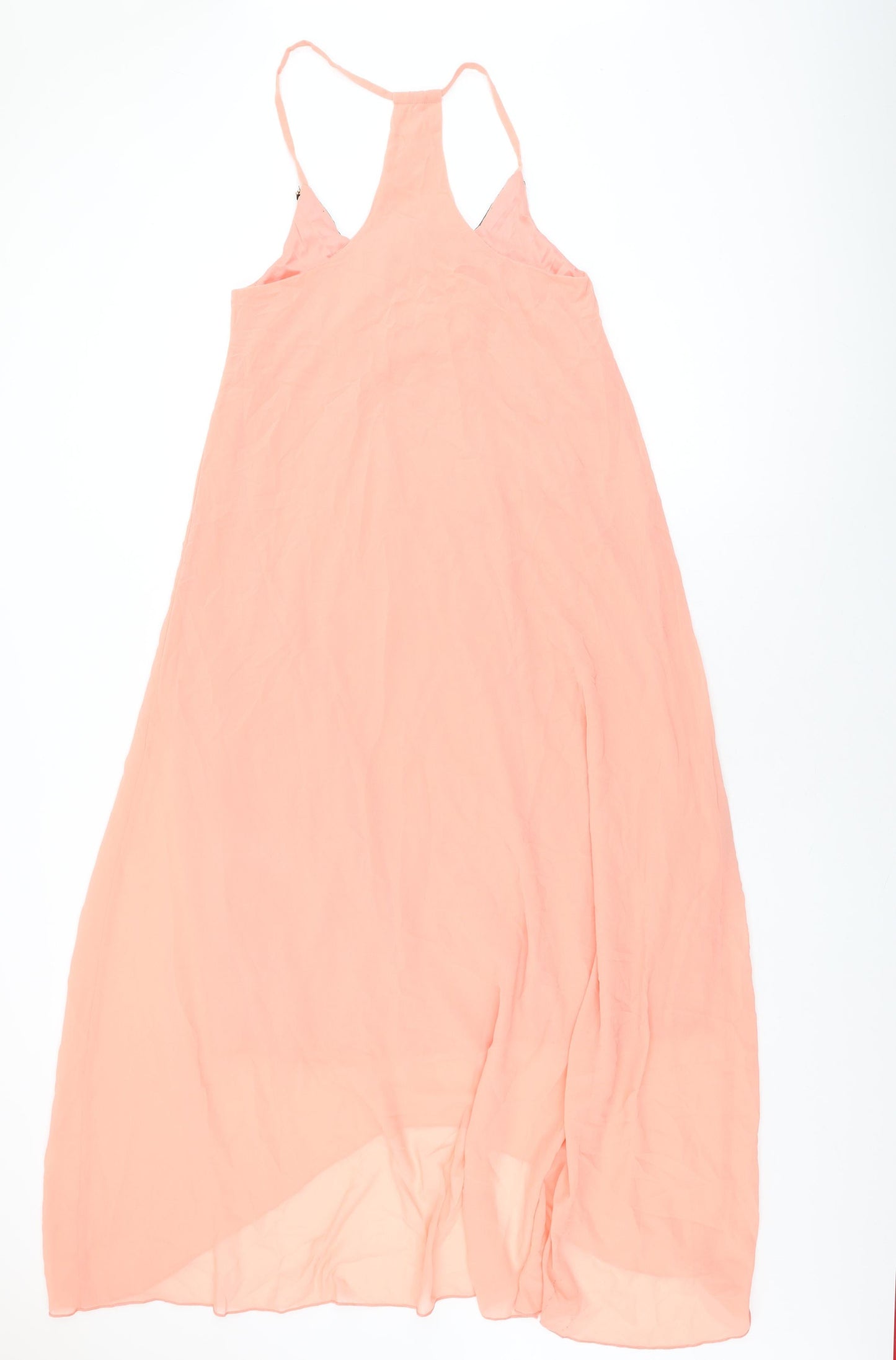 Boohoo Womens Pink Polyester Maxi Size 10 Round Neck Pullover