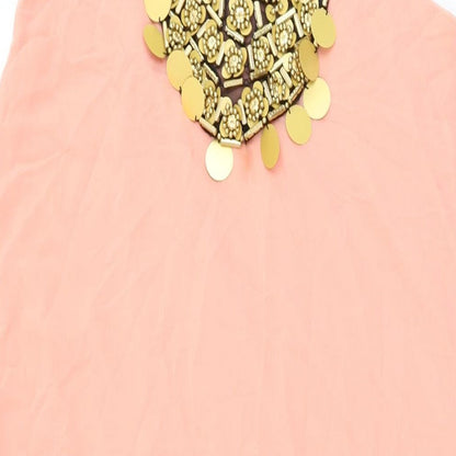 Boohoo Womens Pink Polyester Maxi Size 10 Round Neck Pullover