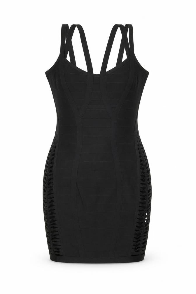 Missguided Womens Black Polyester Bodycon Size M V-Neck Zip