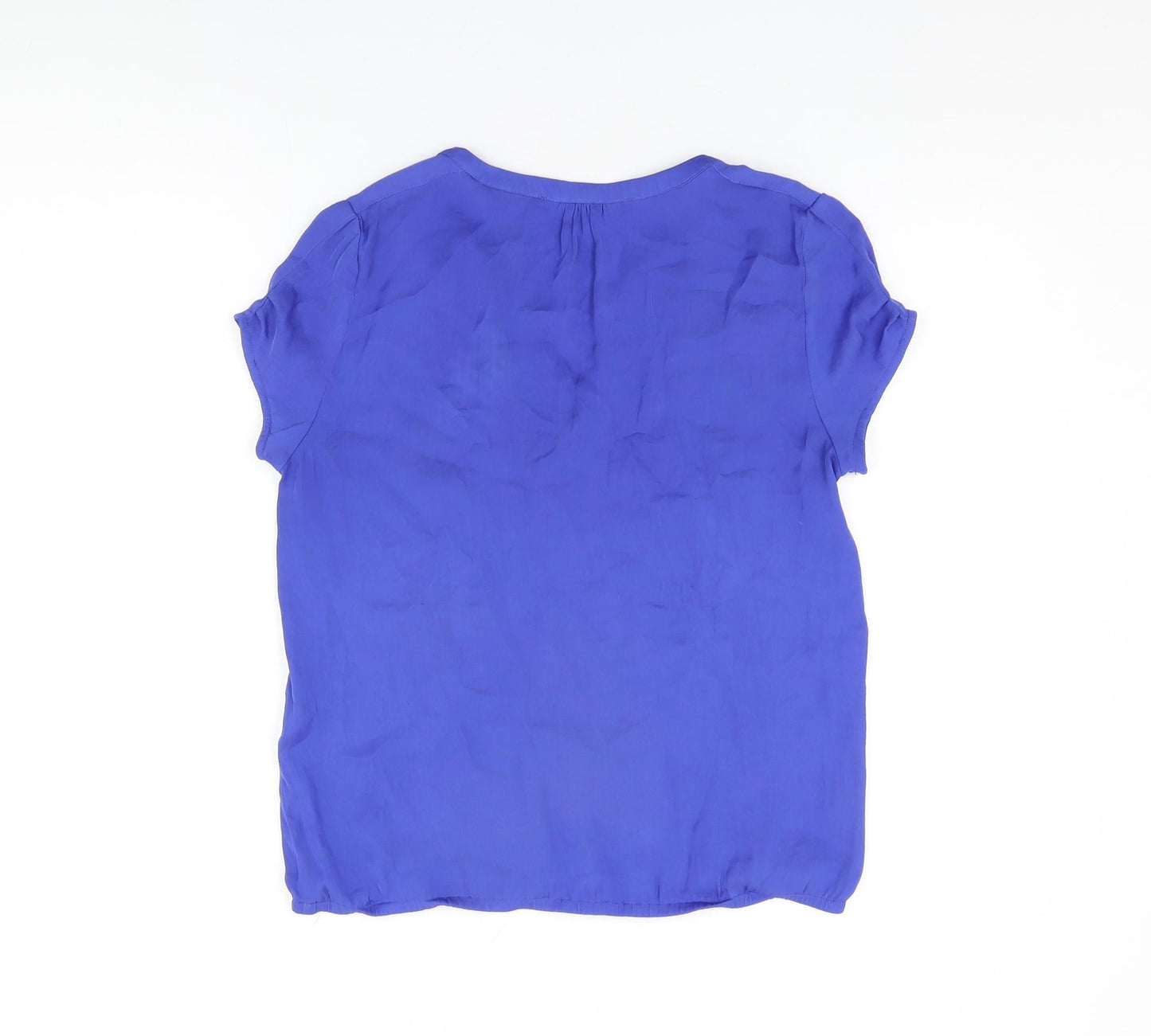 Womens UK Size S Zara Blue Basic Blouse