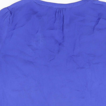 Womens UK Size S Zara Blue Basic Blouse