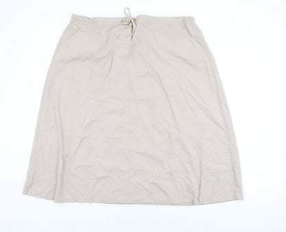 Bonmarché Womens Beige Polyester Swing Skirt Size 24 Drawstring
