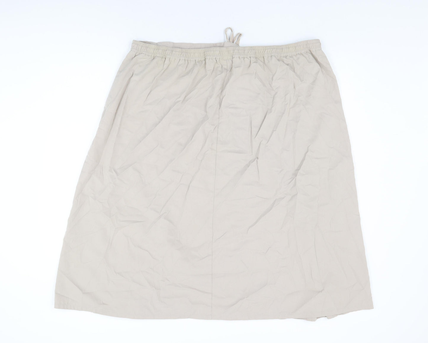 Bonmarché Womens Beige Polyester Swing Skirt Size 24 Drawstring
