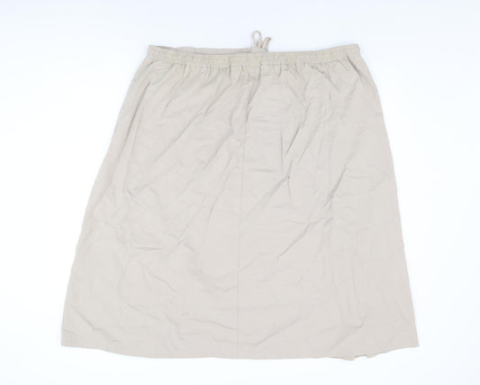 Bonmarché Womens Beige Polyester Swing Skirt Size 24 Drawstring
