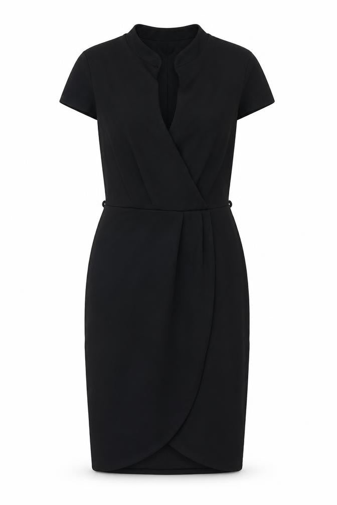Miss Selfridge Womens Black Polyester Bodycon Size 10 V-Neck Pullover