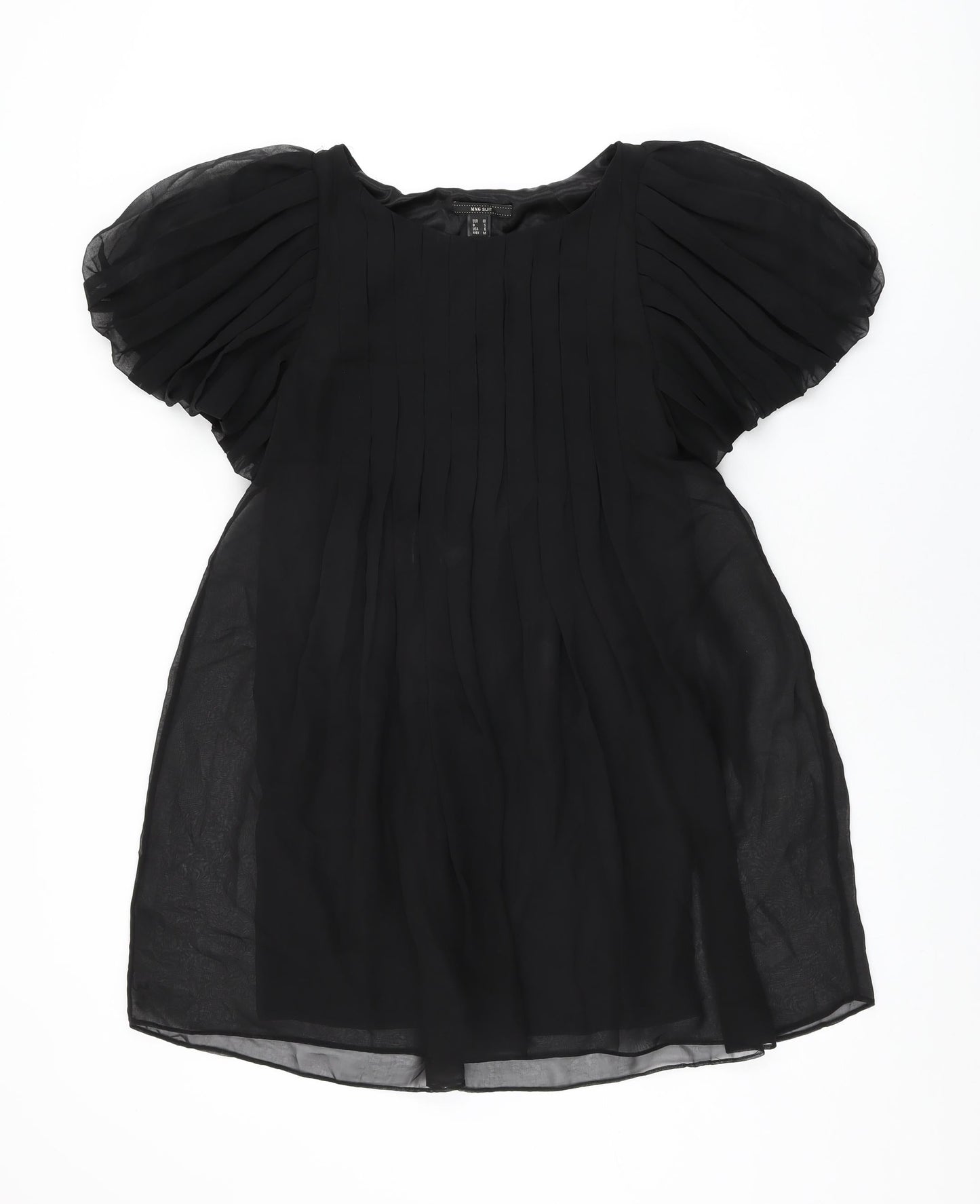 Mango Womens Black Polyester Shift Size M Round Neck Pullover
