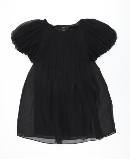 Mango Womens Black Polyester Shift Size M Round Neck Pullover