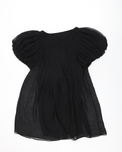 Mango Womens Black Polyester Shift Size M Round Neck Pullover